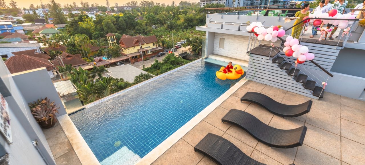 Pool and Rooftop View